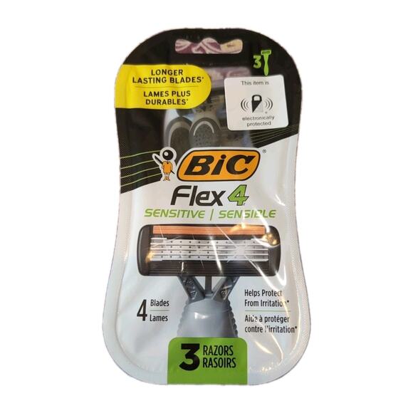 BIC Flex 4 Sensitive Disposable Razors for Men (3) Razors - Picture 1 of 2